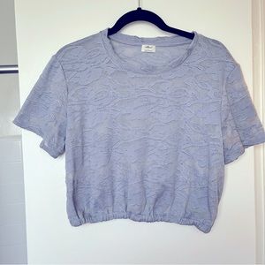 Aritzia Wilfred cropped blue blouse